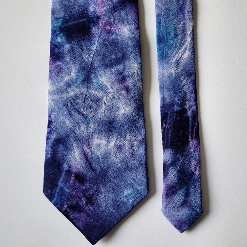 Tie‎ Dye Necktie Purple Blue Galaxy Silk Formal Mens Tie Hippie Wedding Festival